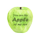 istock You are the apple of my eye - lettering in Green apple. Watercolor illustration. 847138032