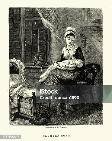istock Young mother singing her baby a lullaby, Victorian 1870s, 19th Century 1271146848
