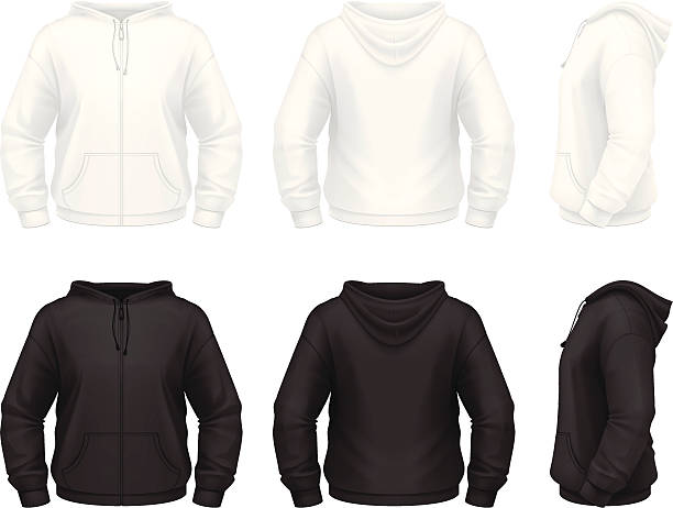 Zip hoodie Vector illustration of zip hoddie. hoodie stock illustrations