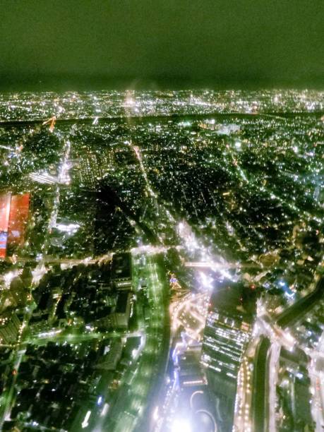PANORAMIC CITY OF TOKYO NIGHT stock photo
