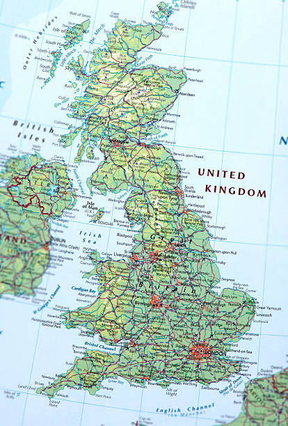 UNITED KINGDOM Map of United Kingdom. northwest england stock pictures, royalty-free photos & images