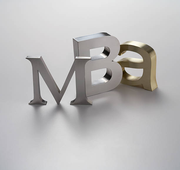 MBA MBA - Master of Business Administration. Metal letters in soft difuse light. MBA stock pictures, royalty-free photos & images