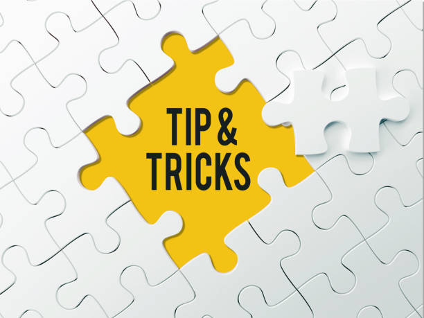 tip & trucs - puzzel concept - tips and tricks stockfoto's en -beelden