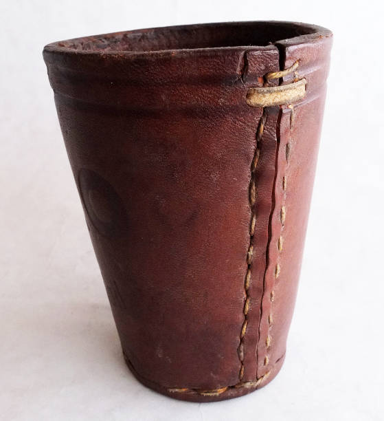 LEATHER DICE CUP stock photo
