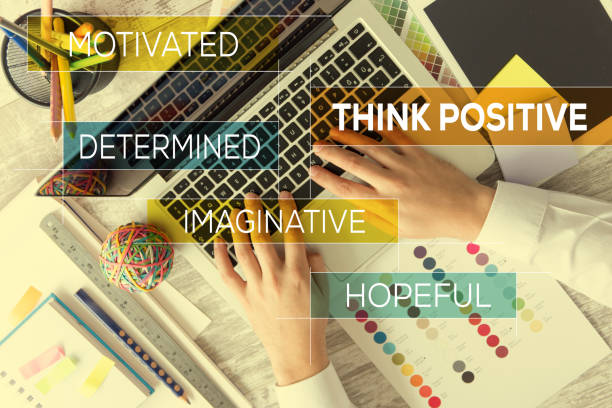 THINK POSITIVE CONCEPT stock photo