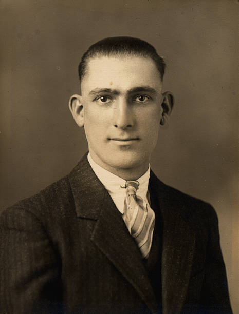 1930s portrait of man, retro stock photo