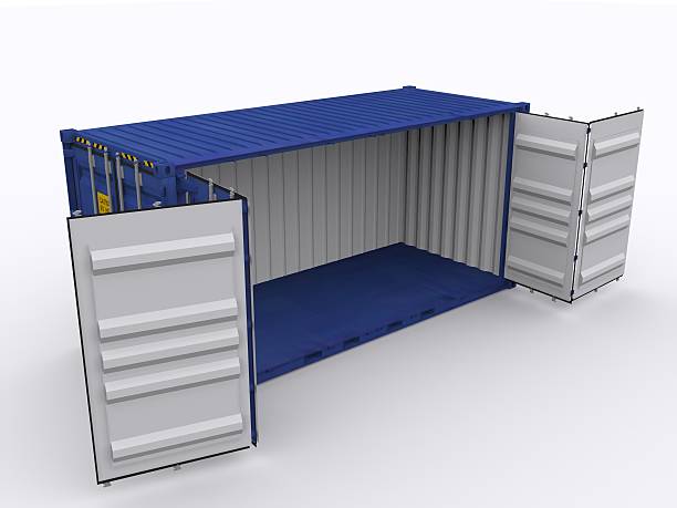 20ft open side container stock photo
