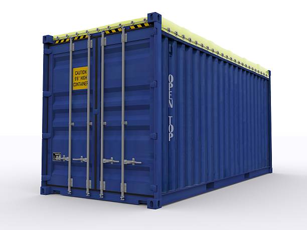 20ft open top container stock photo