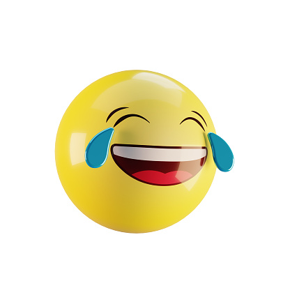3d emoji with tears of joy isolated for social media composition