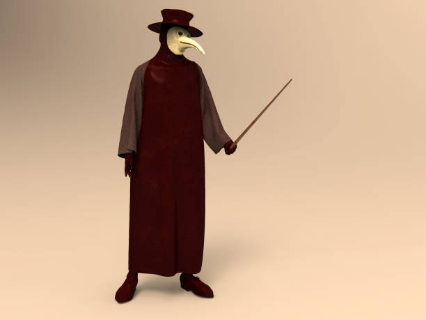 3d illustration of a plague doctor stock photo