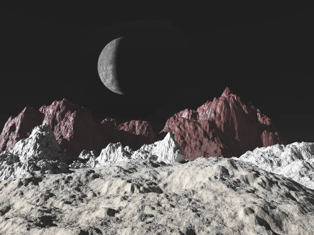 3d illustration of a Pluto landscape stock photo