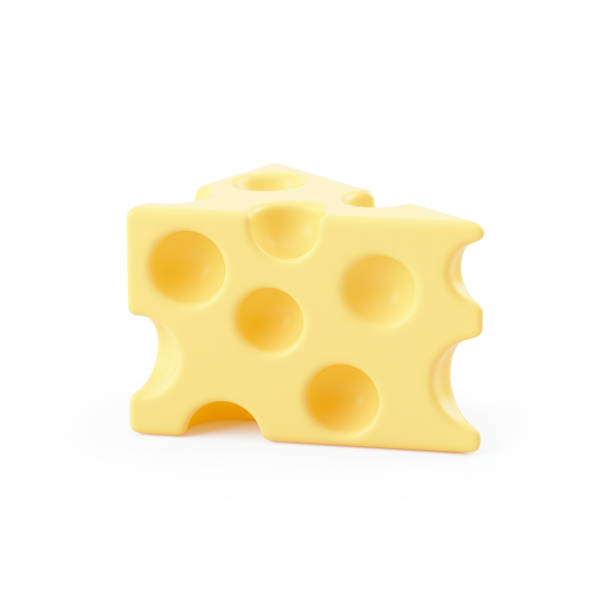 3d illustration of piece of cheese stock photo