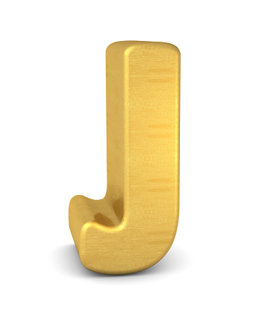3d Letter J Gold Stock Photo - Download Image Now - iStock