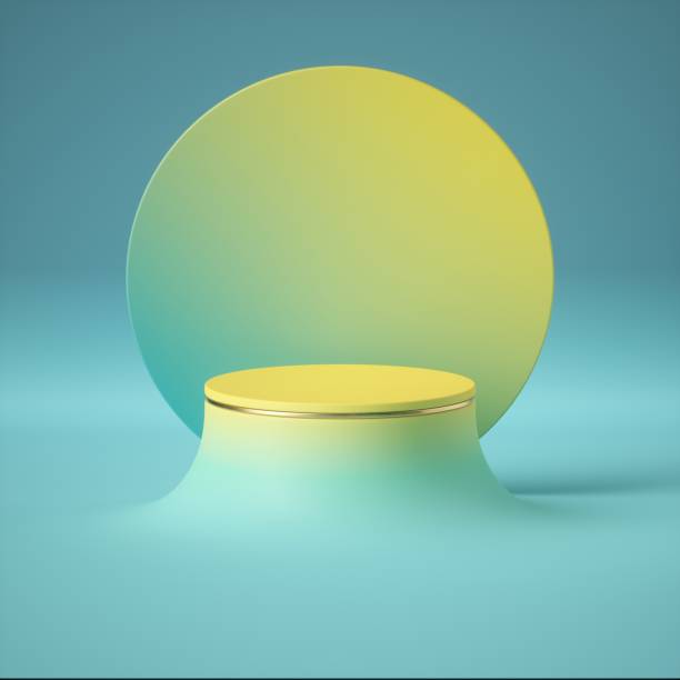 3d render, blue yellow abstract minimal background, clean style. Empty cylinder podium, vacant pedestal, round stage, showcase stand, product display, futuristic platform. Copy space, blank mockup 3d render, blue yellow abstract minimal background, clean style. Empty cylinder podium, vacant pedestal, round stage, showcase stand, product display, futuristic platform. Copy space, blank mockup pedestal stock pictures, royalty-free photos & images