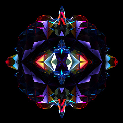 3d abstract fractal ornate pattern flower