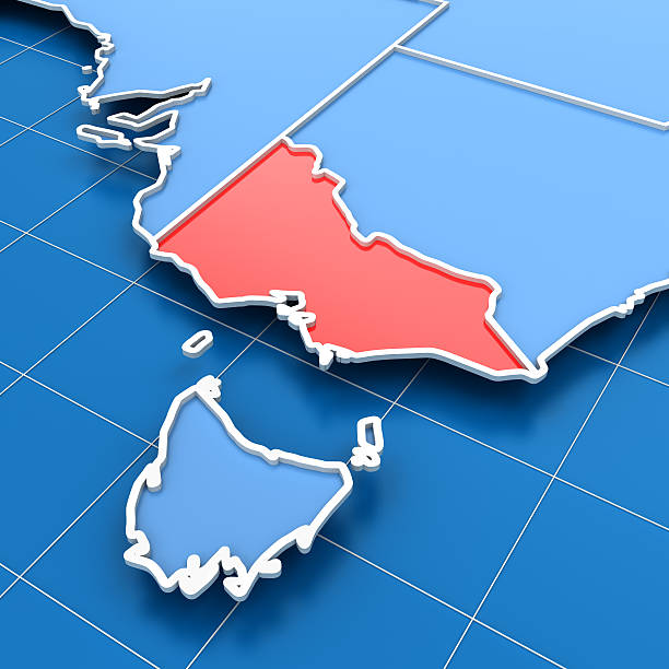 3d render of Australia map with Victoria state highlighted stock photo