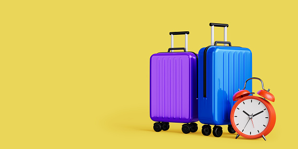 3d render of Luggage with travel concept.