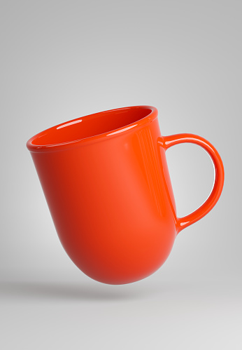 3d render of realistics coffee mug red for product display