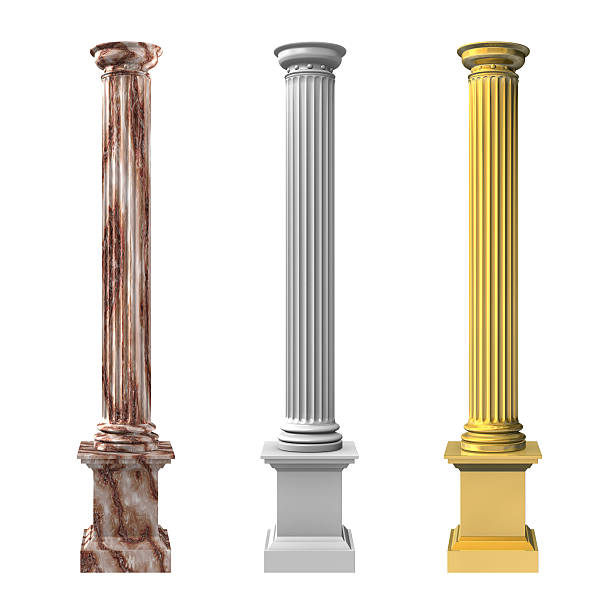 3d rendered illustration of three columns stock photo