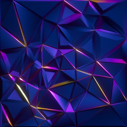3dレンダリング抽象的なファセットクリスタルの背景虹色の青いテクスチャ三角形幾何学的に結晶化壁紙現代のファッションコンセプト 3dのストックフォトや画像を多数ご用意 Istock