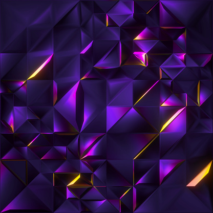 3dレンダリング抽象的なファセットクリスタルの背景虹色の紫色のピンクのメタリックテクスチャ三角形のタイル幾何学的結晶化壁紙現代のファッションコンセプト 3dのストックフォトや画像を多数ご用意 Istock