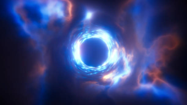 3d rendering of an abstract energy tunnel in space stock photo