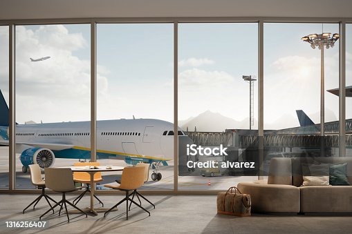 istock 3d rendering of the airport terminal 1316256407