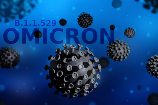 a corona virus omicron variant composition - omicron covid stok fotoğraflar ve resimler