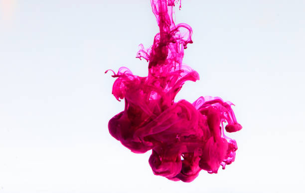 a pink color explosion on a white background stock photo