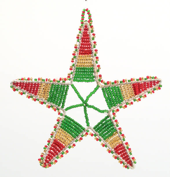 Red Africa Handmade Maasai Bead Wire Christmas Star Ornament 