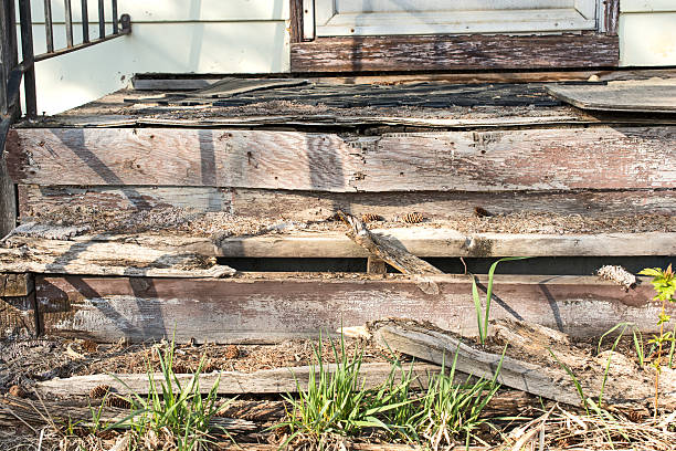Diy A Rotten Porch And Front Door Steps Needing Repair Stock Photo