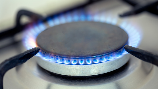 Blue gas stove close