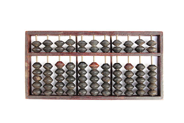 Abacus Wood abacus on white background abacus stock pictures, royalty-free photos & images