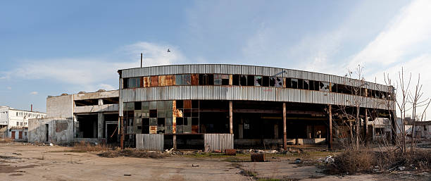 Abandoned industrial building stock photo