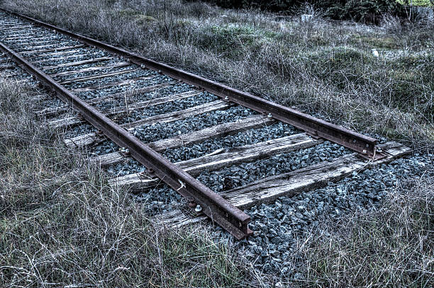 Abandoned railway Abandoned railway in Madrid, Spain dead end road stock pictures, royalty-free photos & images