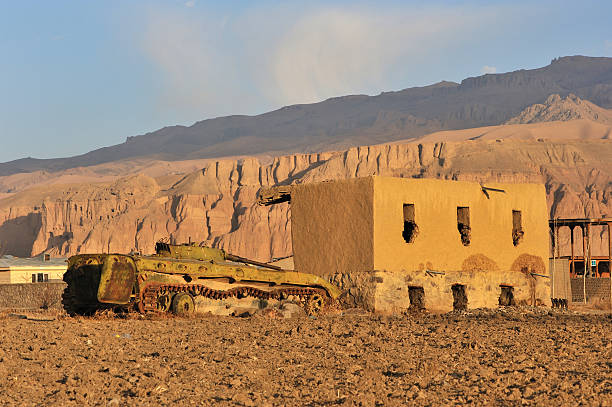 Abandoned tank, Afghanistan stock photo