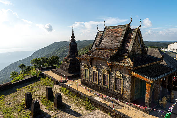 Abandoned temple, Phnom Bokor Kampot Province Oct 2015. stock photo