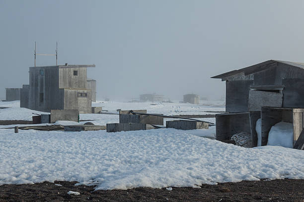 Abandoned village by Barrow, Alaska stock photo