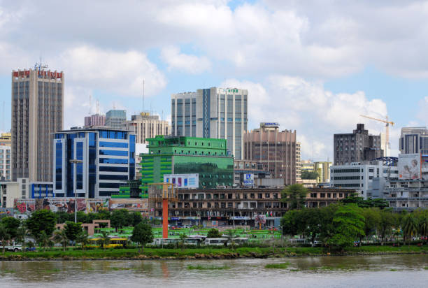 Abidjan financial district skyline, Ivory Coast, West Africa stock photo