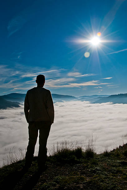Above a sea of clouds Belvedere, above a sea of clouds. Cévennes National Park cevennes national park stock pictures, royalty-free photos & images