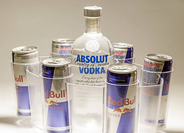 Absolut Vodka and Red Bull stock photo