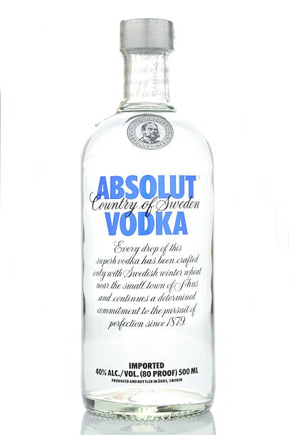 Absolut vodka isolated on white background stock photo