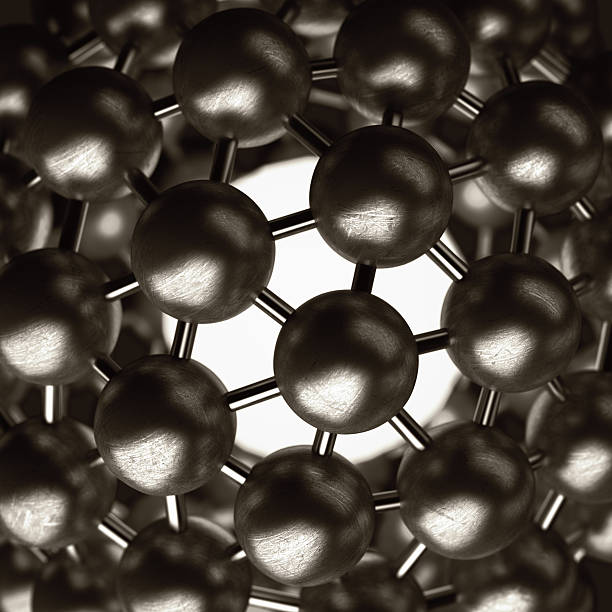 abstract background. 3D rendered silver glossy core molecules structure stock photo