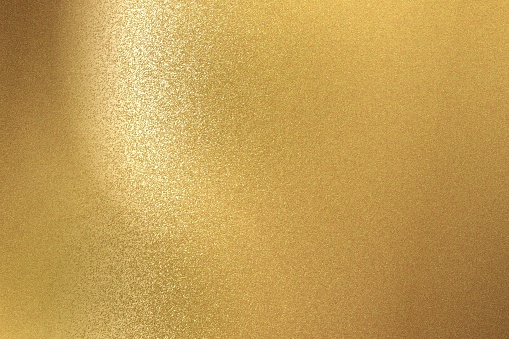 Abstract background, brushed gold steel wall texture