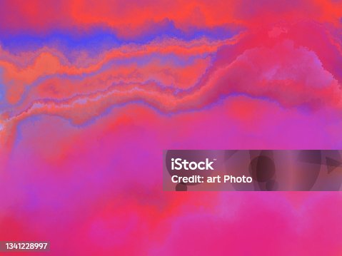 istock Abstract background wall created from scratch through multi-step design process gradient paint color pink violet red orange on white paper, Textured Effect, Oil Painting, colorful Template Design graphic computer for paper art web mobile applications cove 1341228997