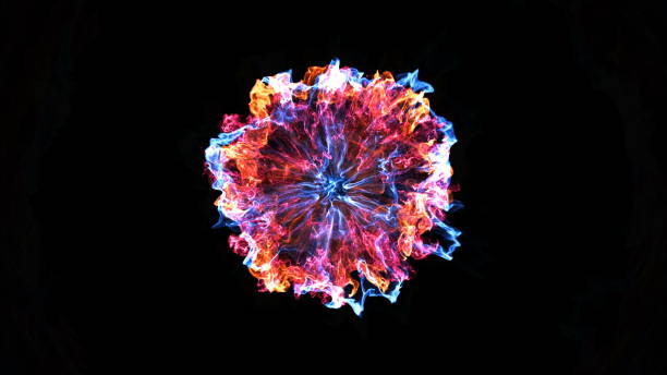 zusammenfassung hintergrund mit shockwave explosion auf schwarzem hintergrund - supernova stock-fotos und bilder