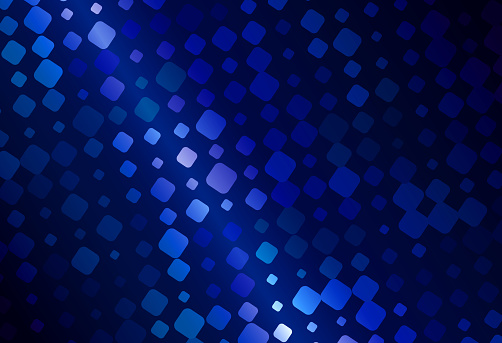 Beautiful and intense Horizontal image Background of an Abstract Pulsating Dot Lines on a Deep Blue atmosfere