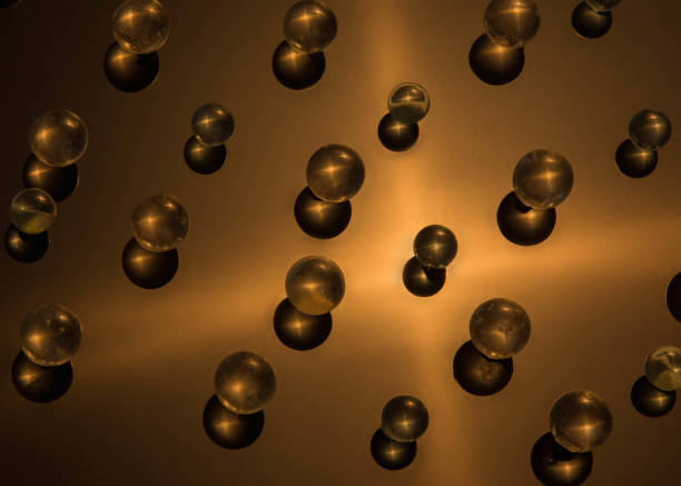 Abstract balls and reflections stock photo