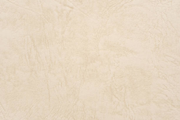 Abstract beige leather texture paper background or backdrop. Empty old cream parchment sheet for decorative design element. Light brown crumpled surface for journal template presentation. stock photo