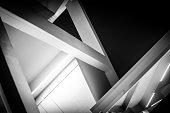 istock Abstract Black And White View Of ModernBuilding View In The Evening 1050440288